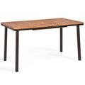 Biotree 55 Inch Patio Acacia Dining Table with Umbrella Hole, Black