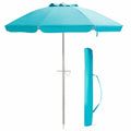 Biotree 6.5 ft Portable Beach Umbrella with Carrying Bag, 6 Ribs, Sand Tilt Mechanism - Blue for Backyard