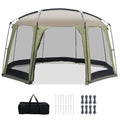 Biotree 6 8 Person Netted Canopy Tent with Zippered Door, Green