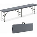 Biotree 6 Feet Plastic Folding Bench Portable Seat with Handle and Lock for Camping Picnic Party Events, Gray