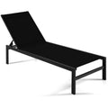Biotree 6-Position Chaise Lounge Chairs with Rustproof Aluminium Frame Stackable Patio Chair for Garden BackyardBlack