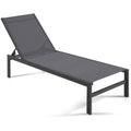 Biotree 6-Position Chaise Lounge Chairs with Rustproof Aluminium Frame Stackable Patio Chair for Garden BackyardGray
