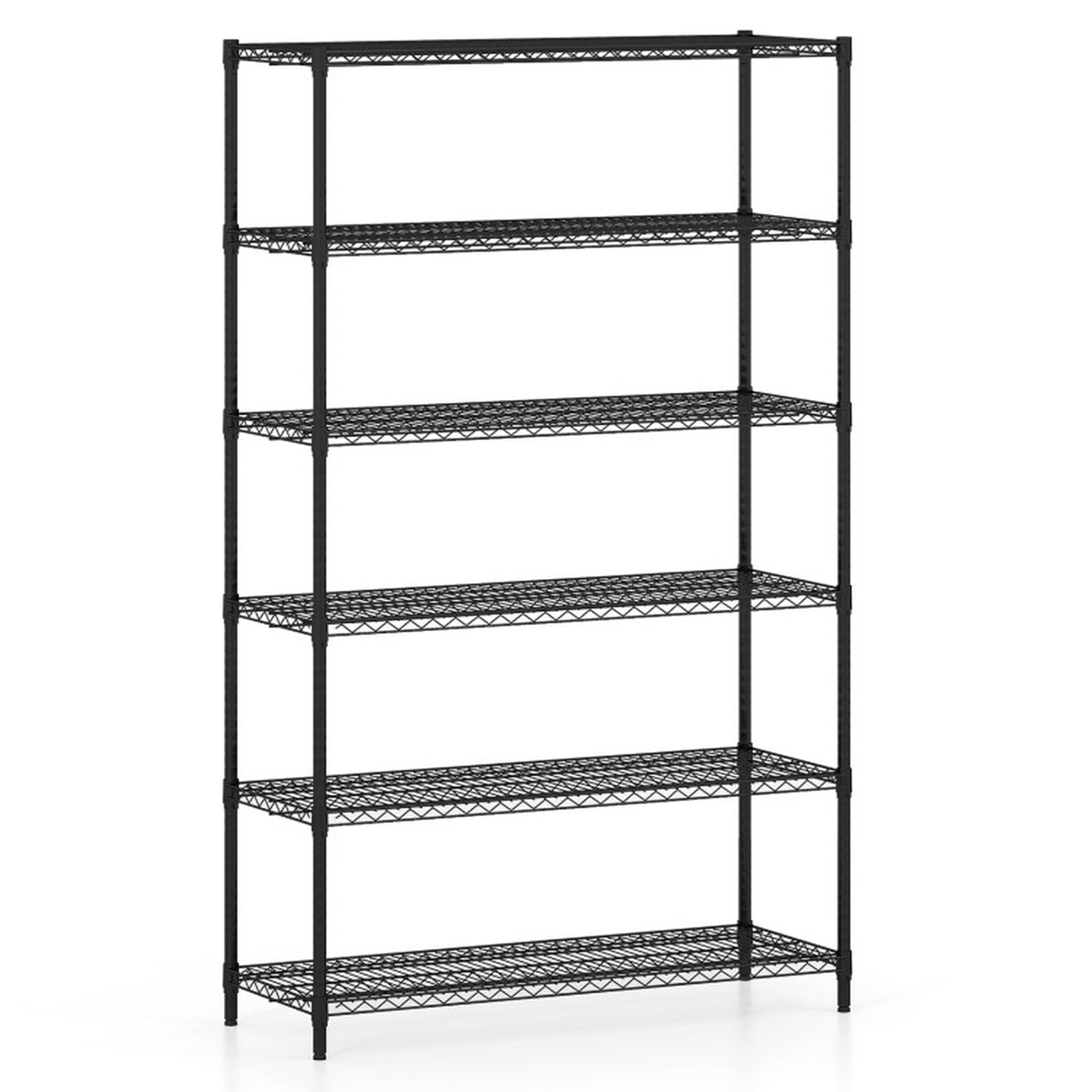 Biotree 6-Tier Metal Storage Shelving Unit 4800 lbs V-Shaped Wire Rack Garage - Black