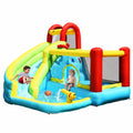 Biotree 6-in-1 Inflatable Bounce House with Water Slide, Climbing Wall, Splash Pool and Basketball Hoop for Backyard, Multicolor