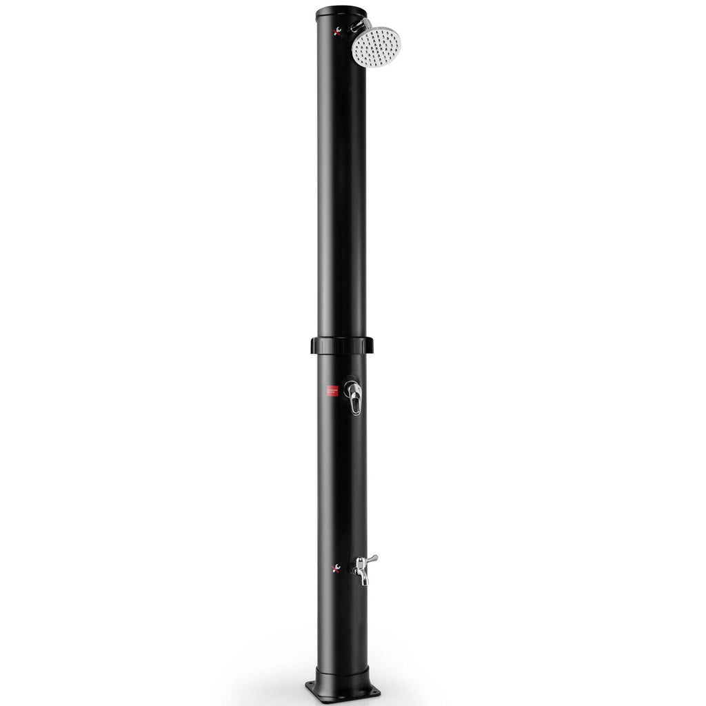 Biotree 7.2 Feet Solar-Heated Outdoor Shower with Free-Rotating Shower Head Portable Camping Shower for Pool Patio, Black