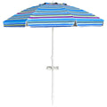 Biotree 7.2 ft Portable Beach Umbrella with Carrying Bag, 8 Ribs, Sand Tilt Mechanism - Blue for Backyard