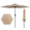Biotree 7.5 FT Patio Umbrella, Outdoor Patio Heavy Duty Market Umbrella with Push Button Tilt for Patio Garden Backyard Pool, Tan