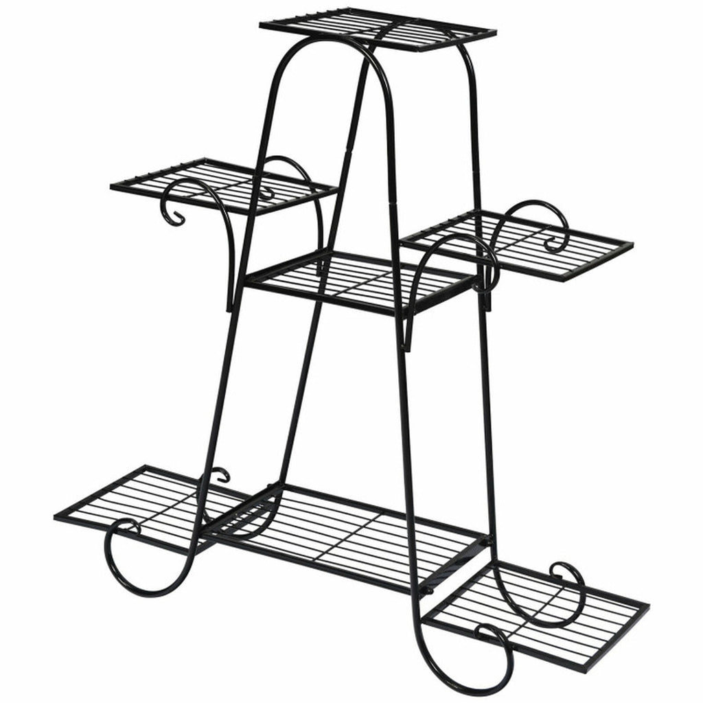 Biotree 7 Tier Metal Patio Plant Stand for Indoor Outdoor Patio Balcony Garden, Black