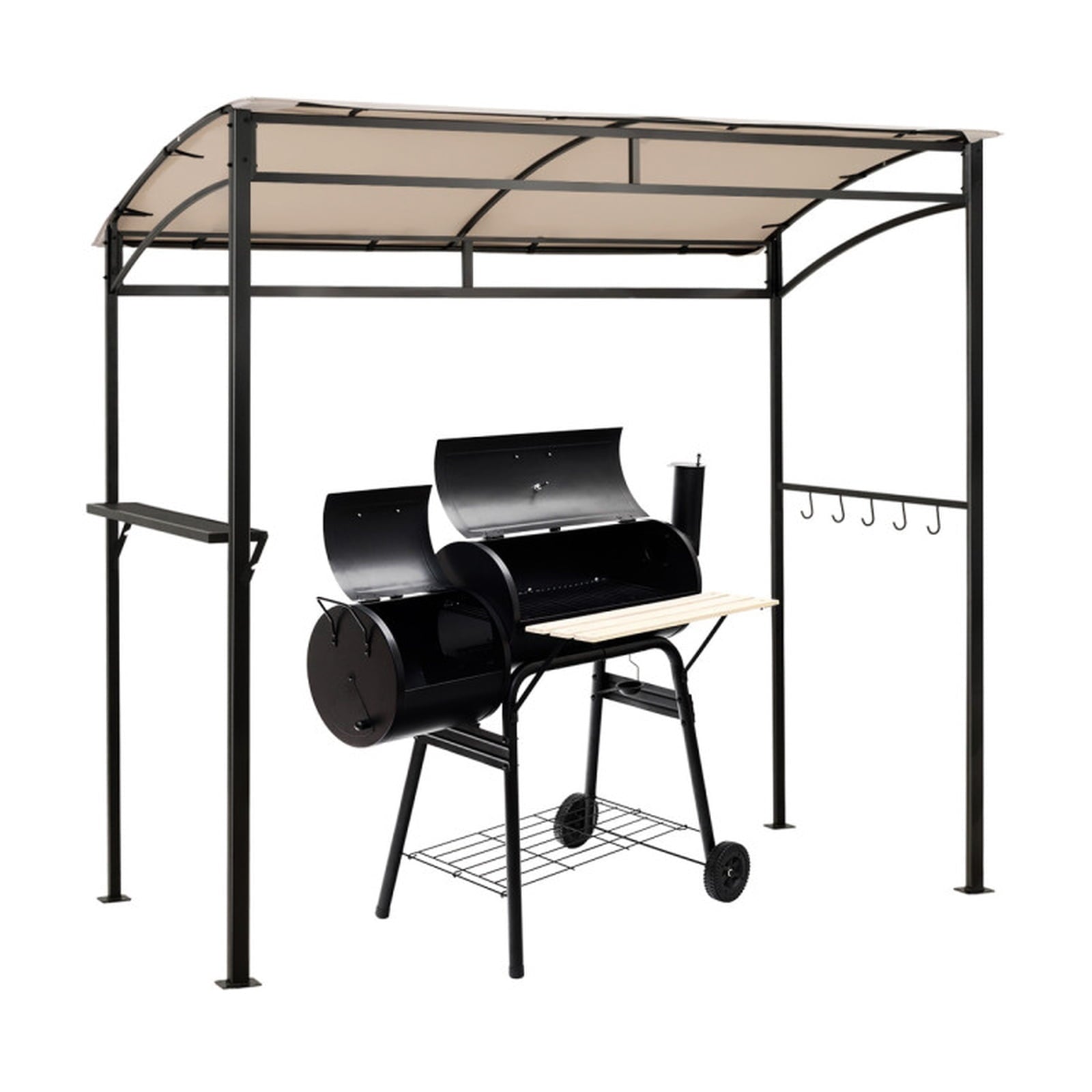 Biotree 7 x 4.5 Feet Grill Gazebo Outdoor Patio Garden BBQ Canopy Shelter Beige - Outdoor Patio Backyard Garden Shade Canopy Shelter