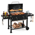 Biotree 780 SQIN Large Charcoal Grill, Outdoor BBQ Grill with Adjustable Charcoal Trays, Protective Cover, Folding Side Tables - Wheels, Portable Charcoal Cooker for Backyard Patio Camping Black