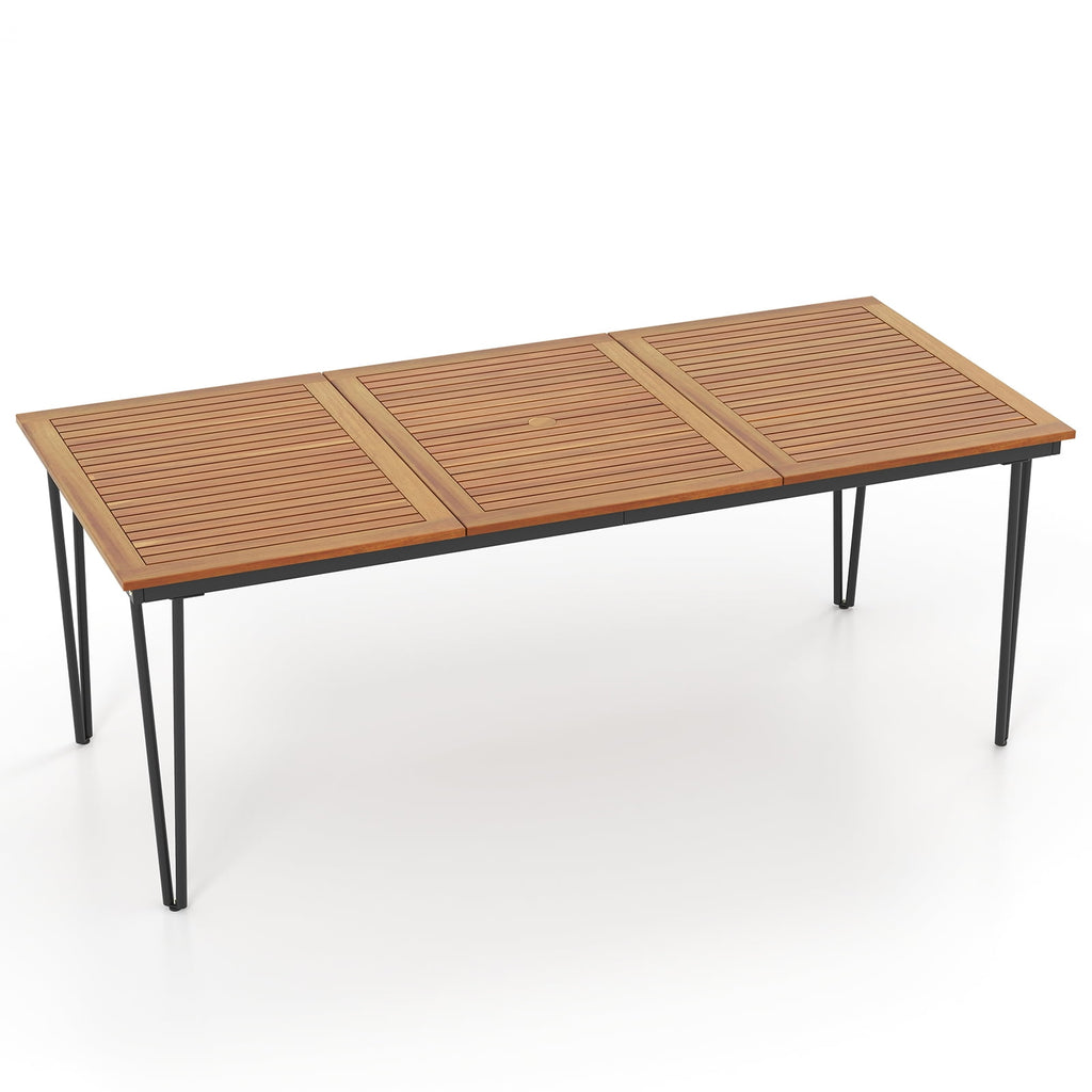 Biotree 79 In Outdoor Dining Table for 8 with Umbrella Hole