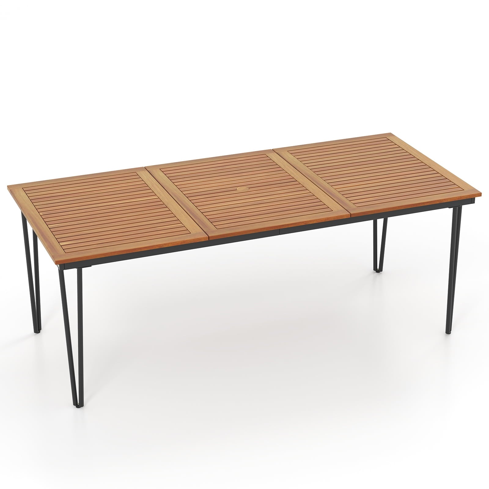 Biotree 79 In Outdoor Dining Table for 8 with Umbrella Hole
