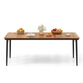 Biotree 79 Inch Acacia Wood Outdoor Dining Table for 8 with 1.9 Inch Umbrella Hole, Natural