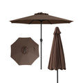 Biotree 8.5 ft Market Patio Umbrella with Crank and Tilt, 8 Sturdy Ribs, Vented Canopy - Beige for Backyard