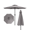 Biotree 8.5 ft Market Patio Umbrella with Crank and Tilt, 8 Sturdy Ribs, Vented Canopy - Gray for Backyard