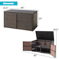 Biotree 88 Gallon Garden Patio Rattan Storage Container Box Outdoor Waterproof for Patio Deck Garden Cushions, Brown