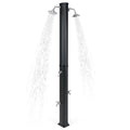 Biotree 9.3 Gallon Solar Heated Outdoor Shower with Dual Shower Heads Portable Camping Shower for Pool Beach Patio, Black