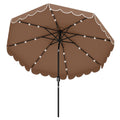 Biotree 9.3 ft Market Patio Umbrella with Crank and Tilt, 8 Sturdy Ribs, Vented Canopy - Coffee for Backyard