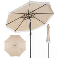 Biotree 9 FT Patio Umbrella, Patio Umbrella with Sun-Protective Canopy for Patio Garden Pool for Patio Garden Backyard Pool, Beige