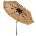 Biotree 9 Feet Solar Powered Thatched Tiki Patio Umbrella with Led Lights. Outdoor Backyard Deck Garden