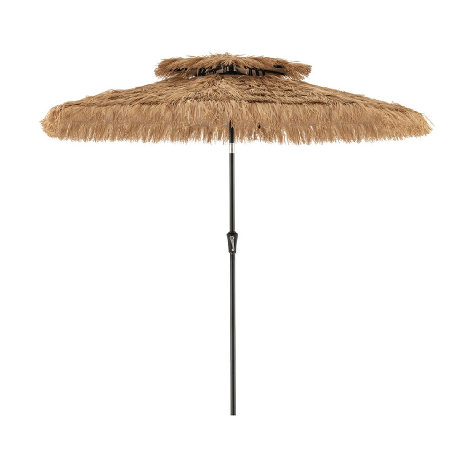 Biotree 9 Feet Thatched Tiki Umbrella with 8 Ribs Natural - Outdoor Patio Garden Sun Shade with UV Protection for Deck Lawn and Garden