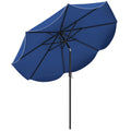 Biotree 9 ft Market Patio Umbrella with Crank and Tilt, 8 Sturdy Ribs, Vented Canopy - Navy Blue for Backyard