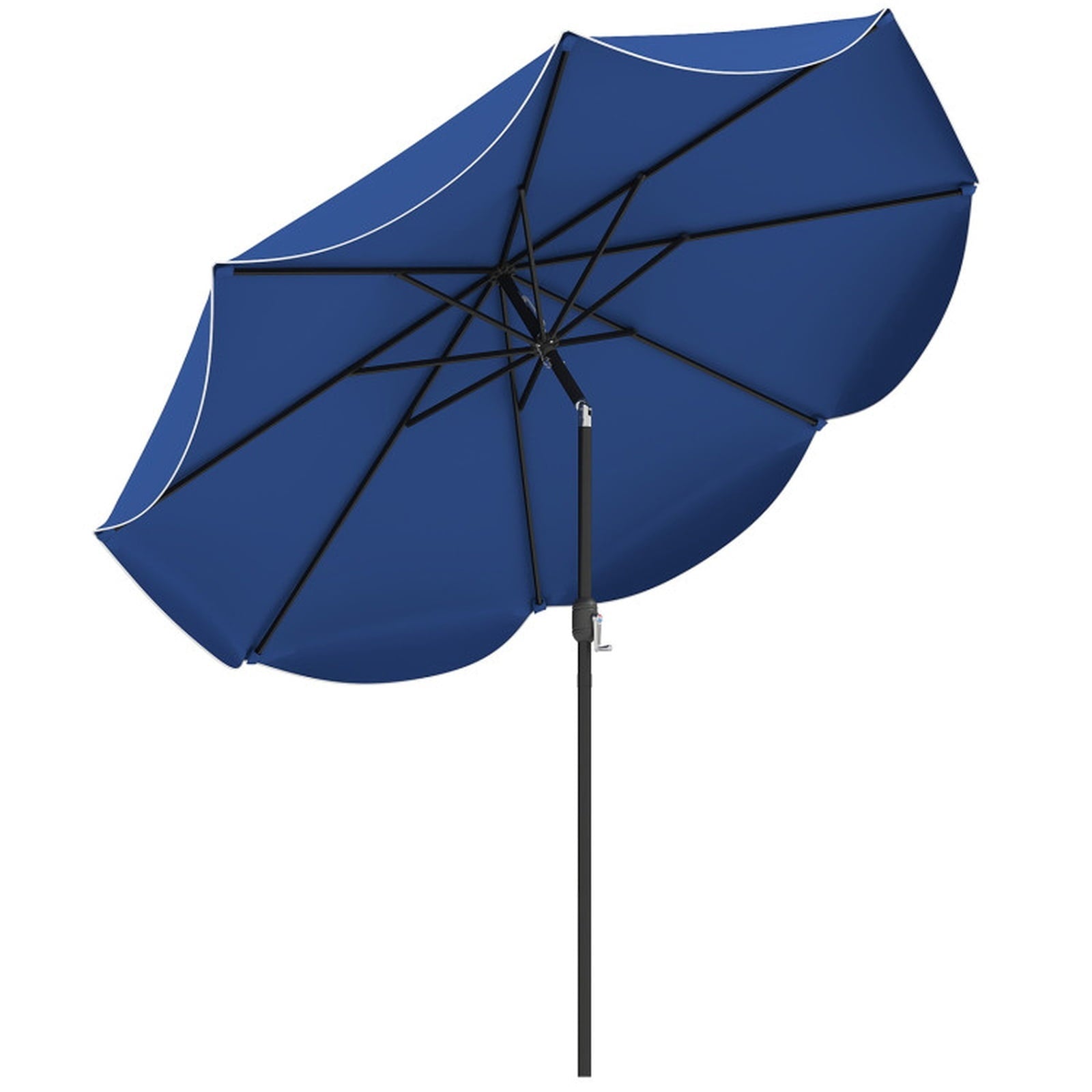 Biotree 9 ft Market Patio Umbrella with Crank and Tilt, 8 Sturdy Ribs, Vented Canopy - Navy Blue for Backyard
