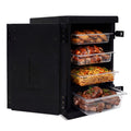 Biotree 91 Qt Insulated Food Pan Carrier with Safety Buckles and Shelf Dividers, Black