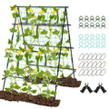 Biotree A-Frame Garden Cucumber and Vegetable Trellis with Climbing Netting for Outdoor Garden - Black