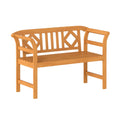 Biotree Acacia Wood 2-Person Patio Loveseat with Backrest and Armrests for Porch Stackable Patio Chair for Garden BackyardNatural