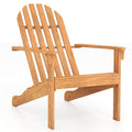 Biotree Acacia Wood Outdoor Adirondack Chair with Ergonomic Design Stackable Patio Chair for Garden BackyardNatural