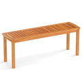 Biotree Acacia Wood Outdoor Bench with Slatted Seat for Garden Stackable Patio Chair for Garden BackyardNatural