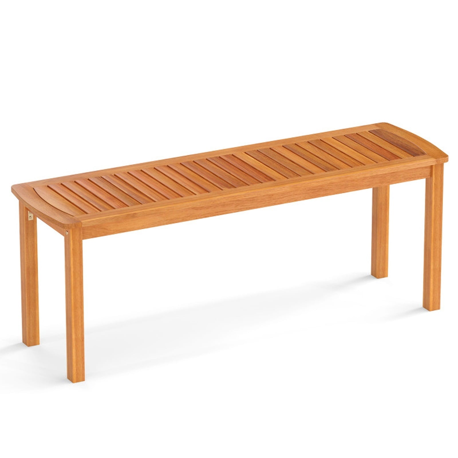 Biotree Acacia Wood Outdoor Bench with Slatted Seat for Garden Stackable Patio Chair for Garden BackyardNatural
