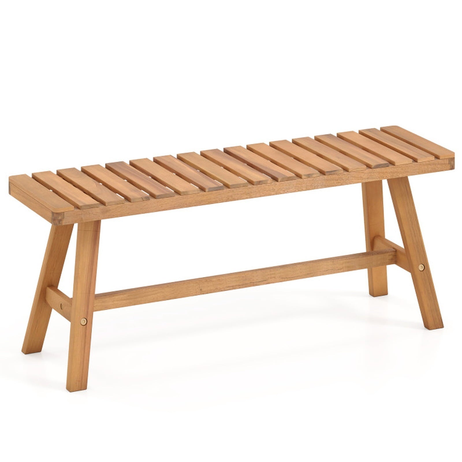 Biotree Acacia Wood Outdoor Garden Bench Set of 1/2 with Slatted Seat and 800 Lbs Capacity-Set of 1Natural