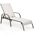 Biotree Adjustable Patio Chaise Folding Lounge Chair with Backrest Stackable Patio Chair for Garden BackyardGray