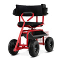Biotree Cushioned Rolling Garden Cart Scooter with Storage Basket and Tool Pouch for Garden Yard Lawn Work Outdoor, Black