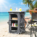 Biotree Folding Camping Storage Cabinet with 3 Shelves and Carry Bag Portable Camp Kitchen Organizer for Outdoor, Green