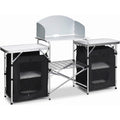 Biotree Folding Camping Table with Storage Organizer, Black