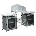 Biotree Folding Camping Table with Storage Organizer, Gray