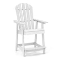 Biotree HDPE Patio Chair with Armrest and Footrest for Indoor Outdoor Stackable Patio Chair for Garden BackyardWhite