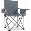 Biotree Heavy Duty Oversized Folding Camping Chair with Cooler Pouch and Cup Holder 500 lb Capacity Portable Outdoor Chair, Gray