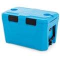 Biotree Insulated Portable Cooler Hard Shell Ice Chest with 2 Cup Holders Bottle Opener and Drain Plug, 37 Qt, Blue