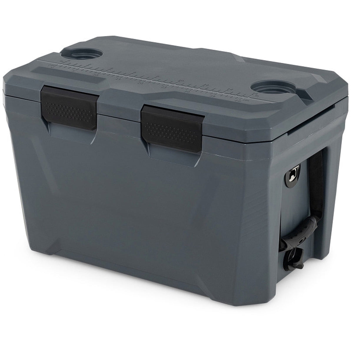 Biotree Insulated Portable Cooler Hard Shell Ice Chest with 2 Cup Holders Bottle Opener and Drain Plug, 37 Qt, Gray