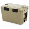 Biotree Insulated Portable Cooler Hard Shell Ice Chest with 2 Cup Holders Bottle Opener and Drain Plug, 37 Qt, Off-White