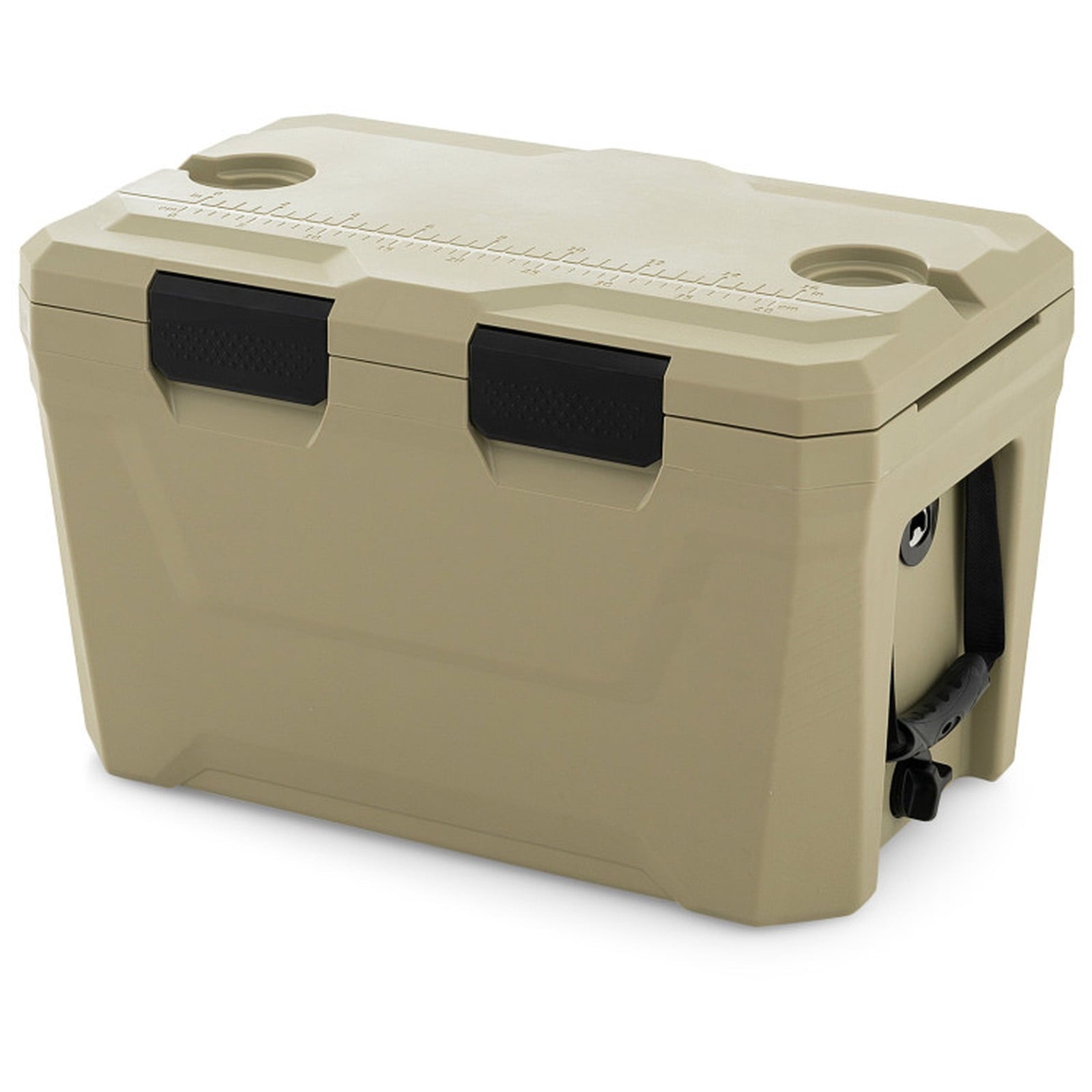 Biotree Insulated Portable Cooler Hard Shell Ice Chest with 2 Cup Holders Bottle Opener and Drain Plug, 37 Qt, Off-White