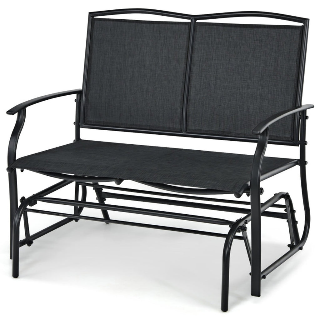 Biotree Iron Patio Rocking Chair for Outdoor Backyard and Lawn Stackable Patio Chair for Garden BackyardBlack