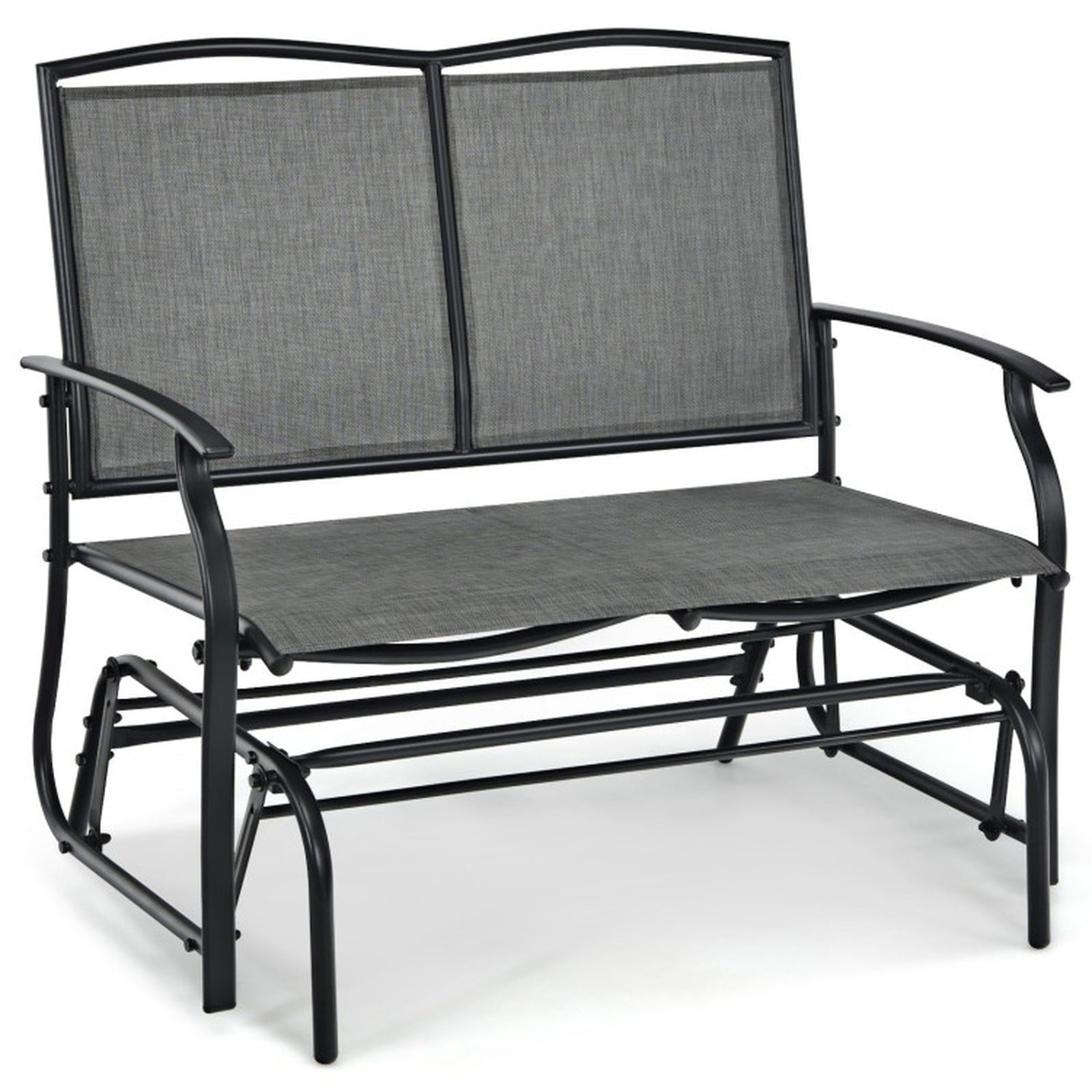Biotree Iron Patio Rocking Chair for Outdoor Backyard and Lawn Stackable Patio Chair for Garden BackyardGray
