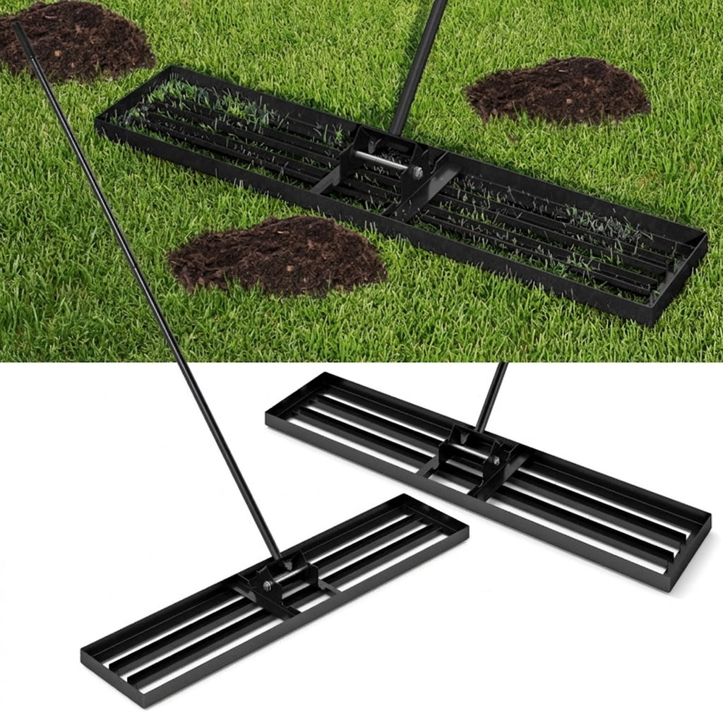 Biotree Lawn Leveling Rake 46 x 10 Inch Heavy Duty Lawn Level Tool for Soil for Lawn Garden Yard Soil Care, Black