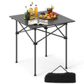 Biotree Folding Roll-Up Camping Table with Metal Legs Portable Lightweight Outdoor Table for Camping Picnic Beach, Black