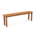 Biotree Outdoor 59 Inch Long Patio Dining Backless Wooden Bench with Teak Oil Finish Stackable Patio Chair for Garden BackyardNatural
